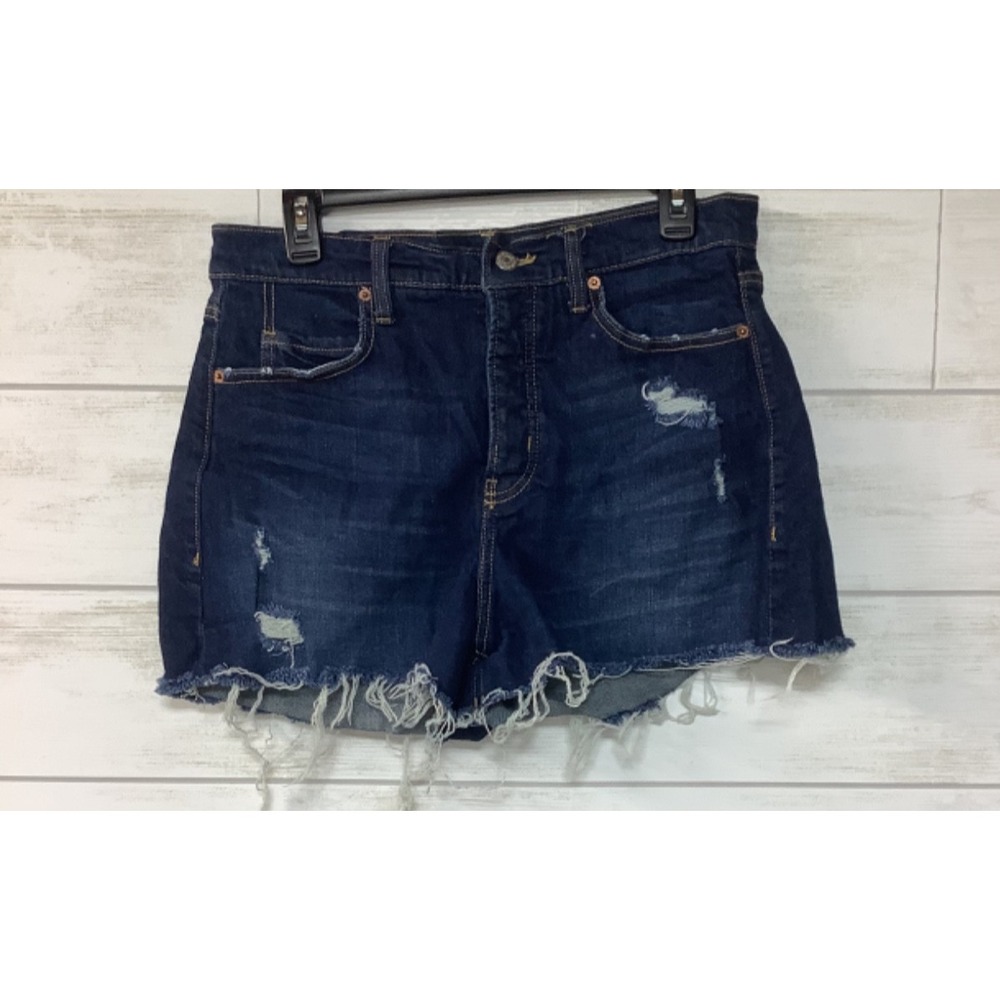 Old Navy Blue Denim Higher High Rise Sky-Hi A-line Button Fly Shorts Women's 10